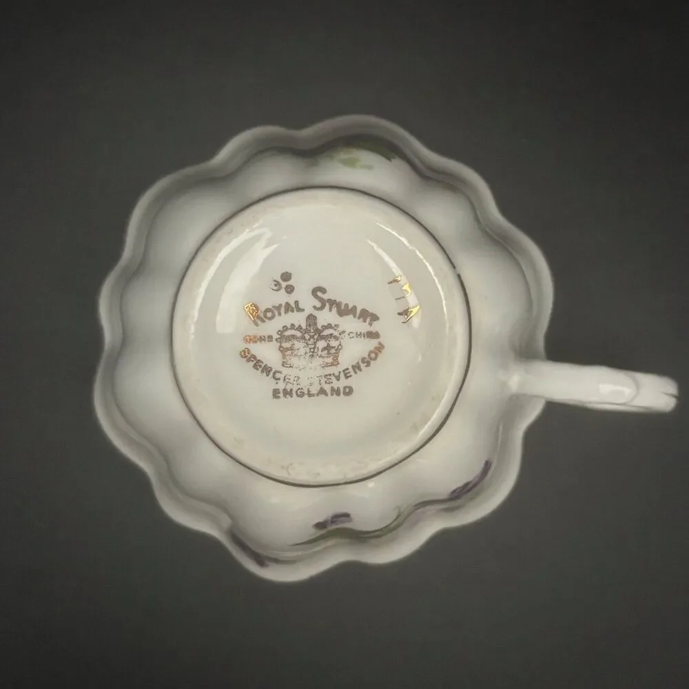 Royal Stuart Sweet Violets Demitasse Cup Saucer Cottage Made England Floral